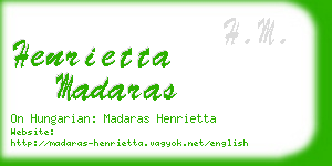 henrietta madaras business card